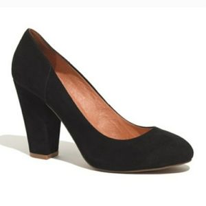 Madewell Frankie black suede pumps size 10